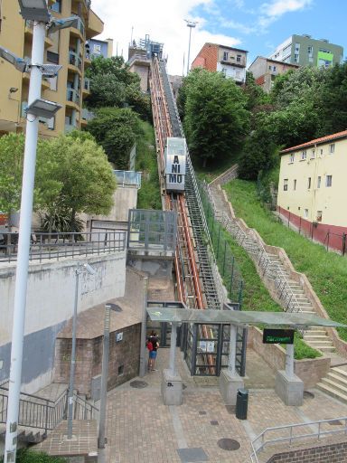 Standseilbahn Río de la Pila, Santander, Spanien, Strecke von Tal– bis Bergstation