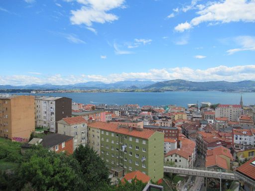 Standseilbahn Río de la Pila, Santander, Spanien, Ausblick über die Dächer der Stadt