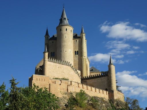 Alcázar de Segovia, Segovia, Spanien, Ansicht vom Tal