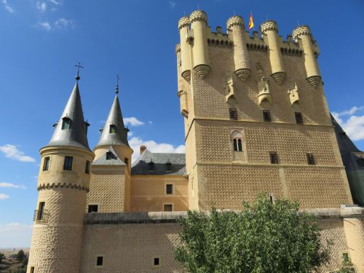 Alcázar de Segovia, Segovia, Spanien, Eingang und Burgturm