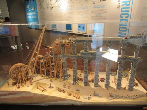 Real Casa de Moneda, Segovia, Spanien, Modell vom Bau des Aquädukt