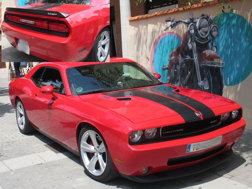 Mechanics Fest 2023, Sevilla la Nueva, Spanien, Dodge Challenger SRT8 Baujahr 2009 - 2013 mit 6,1 Liter Motor