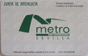 Metro, Sevilla, Spanien, aufladbarer Fahrschein als Tageskarte
