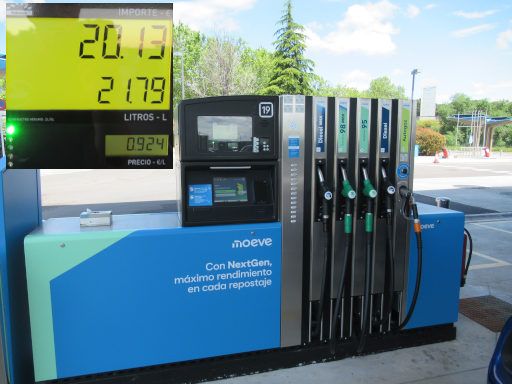 LPG, Autogas Tankstellen, Spanien, moeve Tankstelle 0,924 € pro Liter LPG im Juni 2025