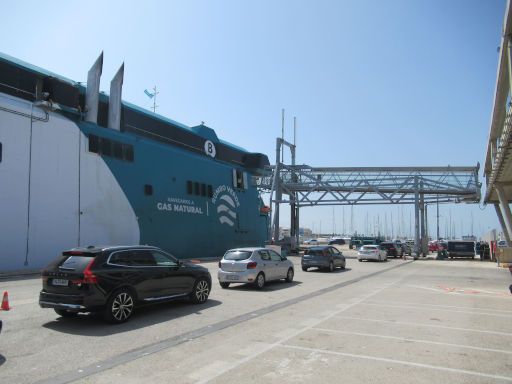 Baleària, Fähre, Spanien, Fahrt auf die Fähre Eleanor Roosevelt im Hafen Dénia