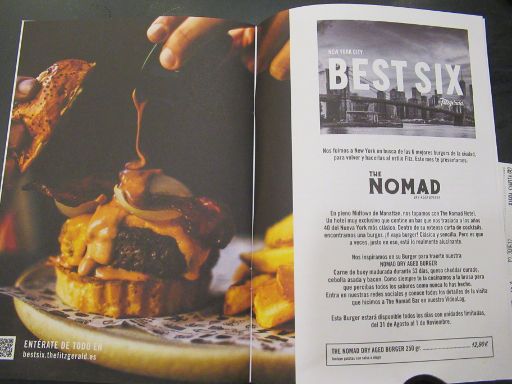 The Fitzgerald™, Spanien, Beschreibung des NoMad dry aged Burger im Magazin