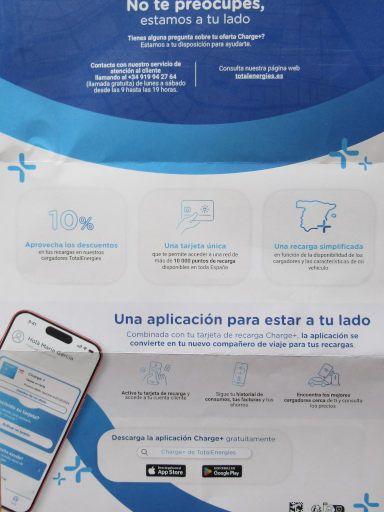 TotalEnergies Charge+ Karte, Spanien, Hinweise zur Nutzung der Karte