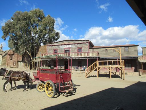 Cinema Studios Fort Bravo, Tabernas, Spanien, Saloon und Start Kutschfahrt