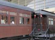 Tren de la Fresa, Madrid, Spanien, Tren de la Fresa Waggons im Eisenbahnmuseum