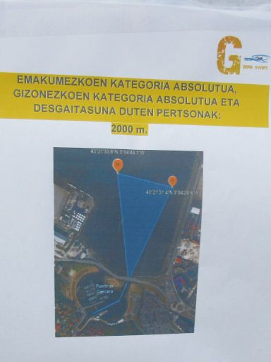 VIII. Galipa Swim Zierbena, Schwimmwettbewerb 2026, Zierbena, Spanien, Strecken&uuml;bersicht vor Ort 2000 m