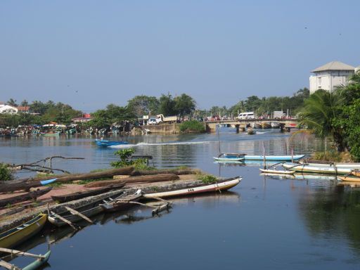 Negombo, Sri Lanka, Hafen mit alten Booten