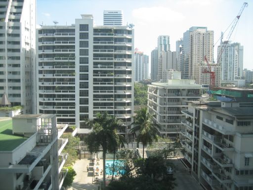 President Palace Hotel, Bangkok, Thailand, Blick aus dem Zimmer 308