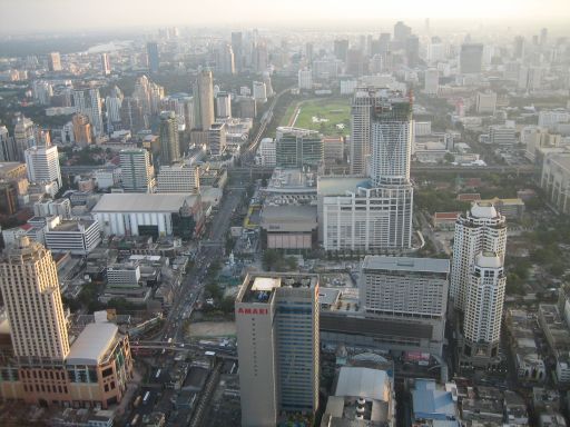 Baiyoke Sky Hotel, Bangkok, Thailand, Blick von der Aussichtsplattform Richtung Amari Watergate Hotel / Central World