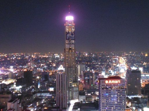 Baiyoke Sky Hotel, Bangkok, Thailand, Ansicht in der Nacht