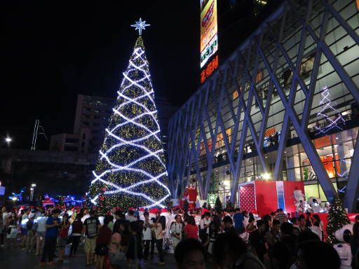 Bangkok, Thailand, Biergarten CentralWorld 2014, Weihnachtsbaum