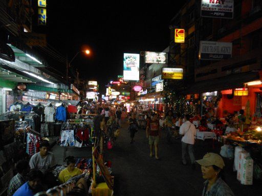 Bangkok, Thailand, Khao San Road, Nachts