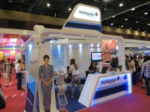 Thai International Travel Fair 2014, Bangkok, Thailand, Stand von malaysia airlines