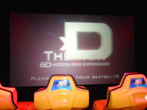 XD Theater 6D Motion, Bangkok, Thailand, Blick aus der zweiten Reihe