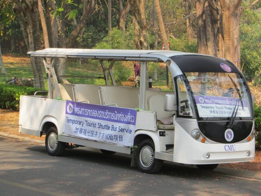 CMU Chiang Mai University, Chiang Mai, Thailand, Elektro Shuttle Bus