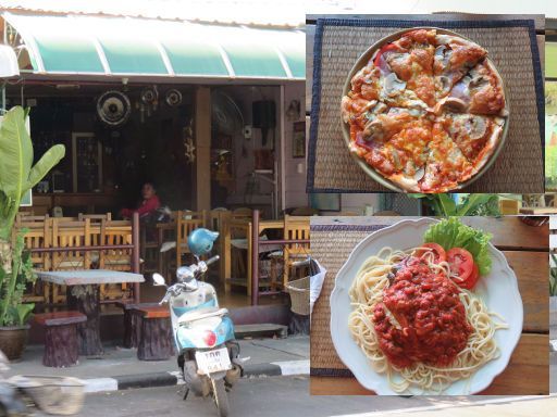 Roi Et, Thailand, 101 Pizza mit Pizza und Spaghetti Bolognese