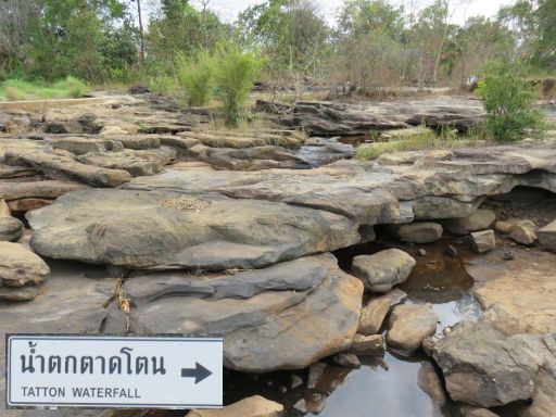 Sirindhorn Damm und Chok Mek Grenze, Ubon Ratchathani, Thailand, Tatton Wasserfall ohne Wasser