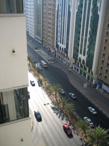 Sands Hotel, Abu Dhabi, Vereinigte Arabische Emirate, Ausblick auf die Sheikh Zayed 2nd Street