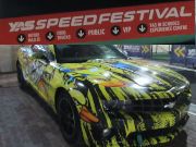 YAS Speed Festival Edition #2 Februar 2026, Abu Dhabi, Vereinigte Arabische Emirate, Eingang zur Hauptrennstrecke und Chevrolet Camaro