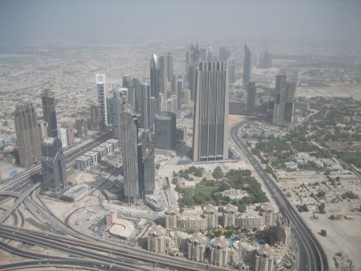 Dubai, Vereinigte Arabische Emirate, Burj Khalifa, Ausblick auf die Skyline von Dubai