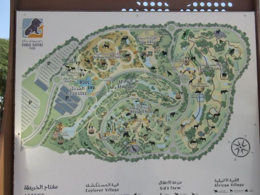 Dubai Safari Park, Dubai, Vereinigte Arabische Emirate, &Uuml;bersichtsplan vom Park