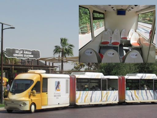 Dubai Safari Park, Dubai, Vereinigte Arabische Emirate, Klimatisierter Trolleyzug