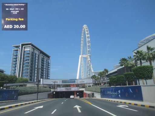 Ain Dubai Riesenrad, Dubai, Vereinigte Arabische Emirate, Einfahrt Tiefgarage Bluewaters Island