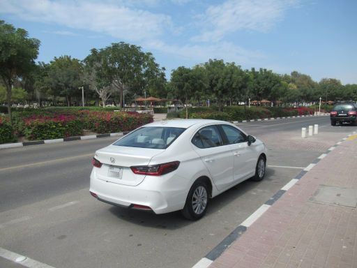 Al Mamzar Park und Strand, Dubai, Vereinigte Arabische Emirate, Parkplatz im Park am Strand