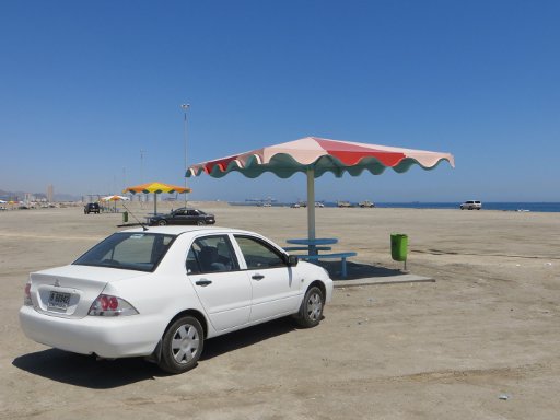 Fujairah, Vereinigte Arabische Emirate, Strand mit dem Auto befahrbar