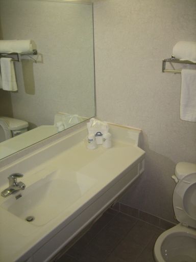 Days Inn, Romulus Airport, Michigan, USA, Badezimmer mit Waschtisch und WC
