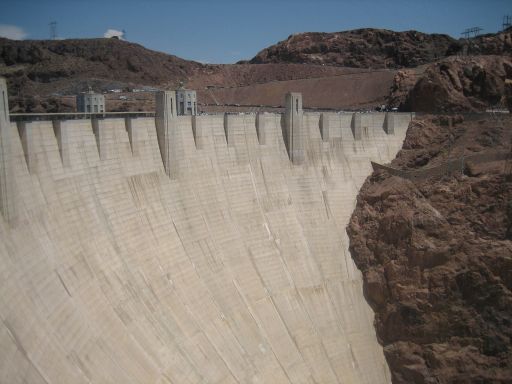 Hoover Dam, Nevada, Arizona, USA, Ansicht von der Besucher Terasse