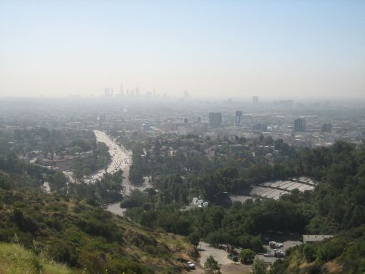 Mulholland Drive, Los Angeles, Kalifornien, Ausblick auf Los Angeles