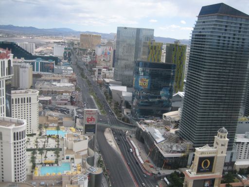 Paris Las Vegas Eiffelturm, Las Vegas, Nevada, Blick auf den südlichen Strip