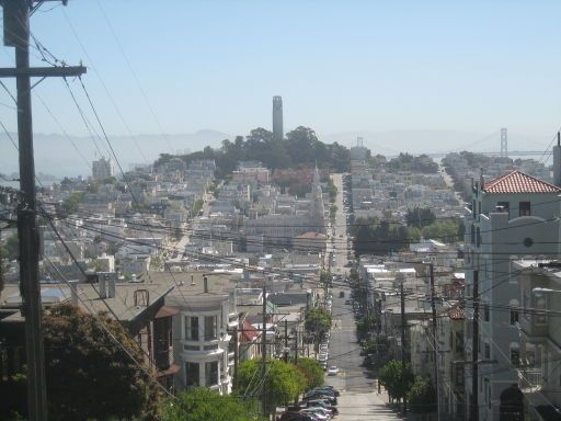 San Francisco, Kalifornien, Vereinigte Staaten von Amerika, Coit Tower im Hintergrund