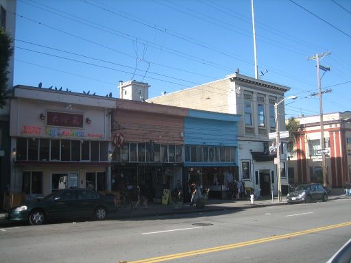 Castro Viertel, San Francisco, Vereinigte Staaten von Amerika, Geschäfte an der 16th Street Kreuzung Albion