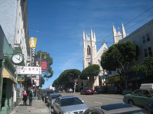 Chinatown, San Francisco, Vereinigte Staaten von Amerika, Saint Francis of Assisi Church, Columbus Avenue