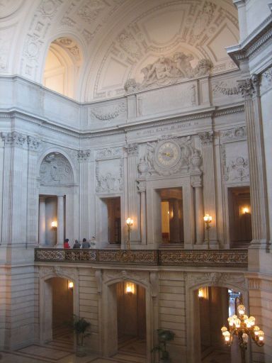 City Hall, San Francisco, Einganghalle Ausblick erste Etage