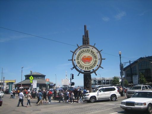 Fisherman’s Wharf, San Francisco, Vereinigte Staaten von Amerika, Pier 45, Fisherman’s Wharf Logo, Jefferson Street / Taylor Street, San Francisco, CA 94133